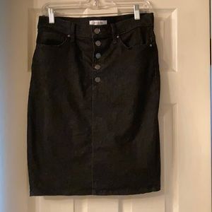 Black denim skirt